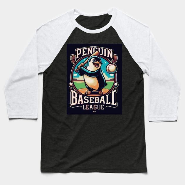 Penguin Baseball Tribute - Penguin Baseball League Baseball T-Shirt by TributeDesigns